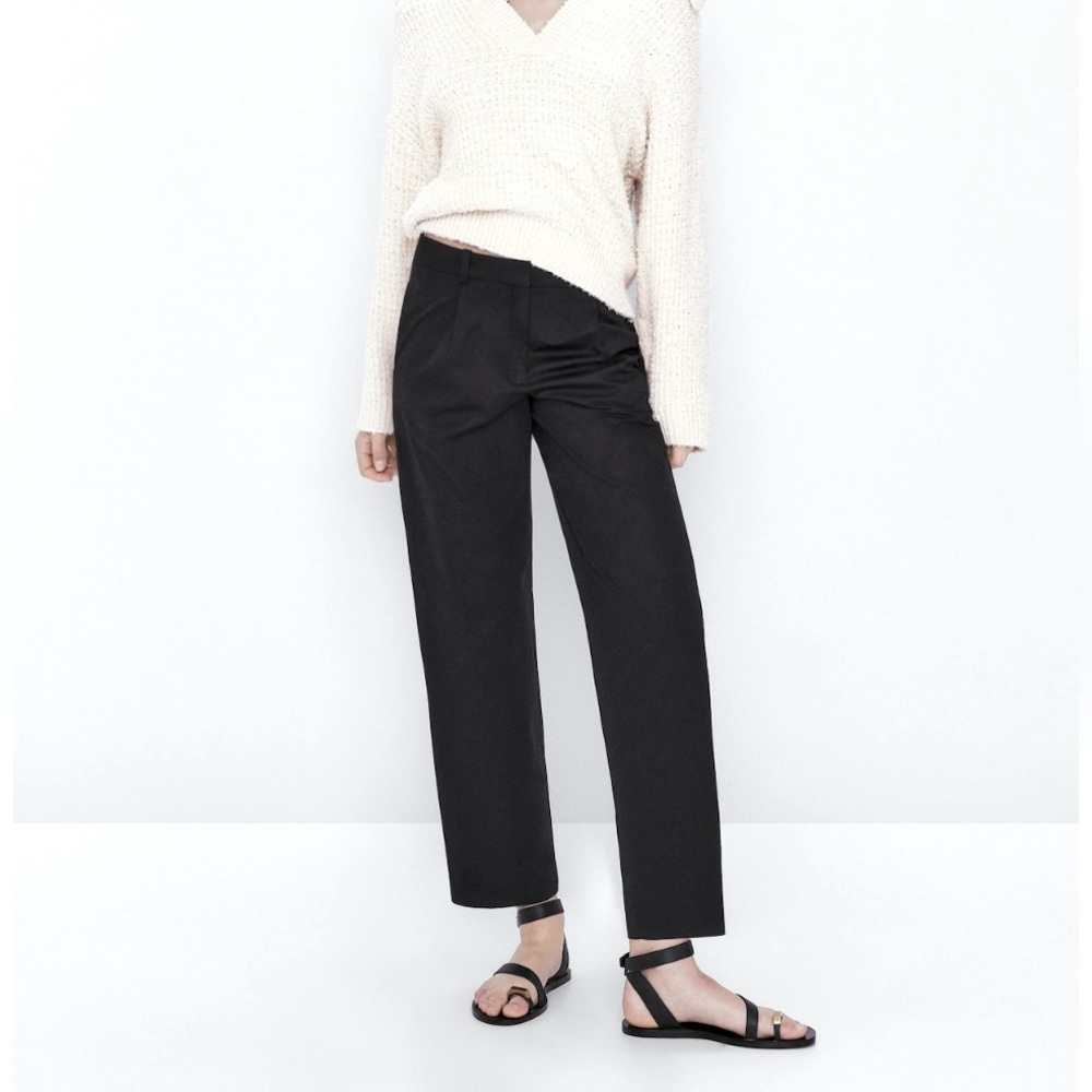 Massimo Dutti Trousers Chino Pants Black US 10 (M/L)